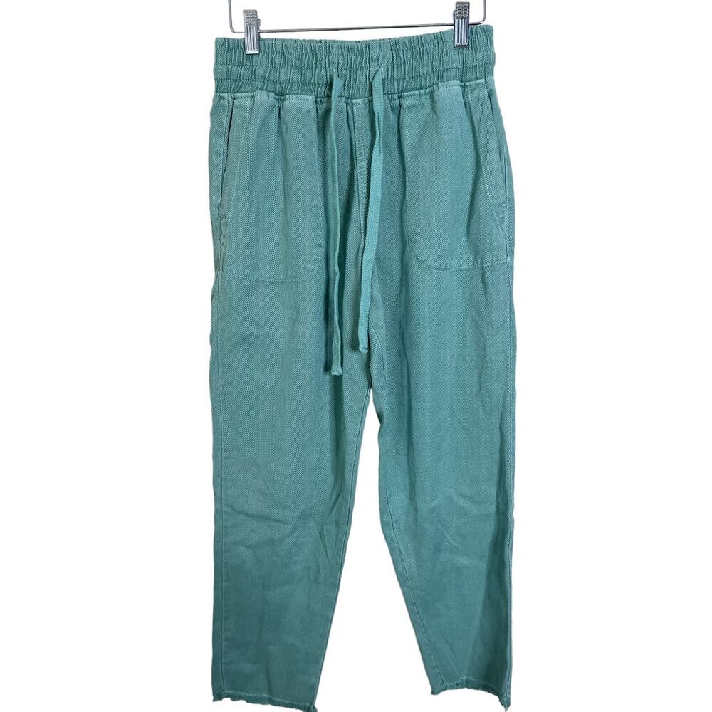 Zara Teal Cropped Drawstring Pants